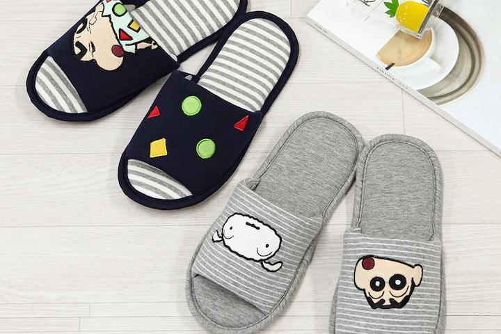 짱구 프렌즈 슬리핑 면 실내화 거실화 사무실 학생 슬리퍼 2colors