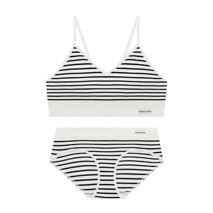 [2컬러] 스트라이프 골지 홀가먼트 브라탑