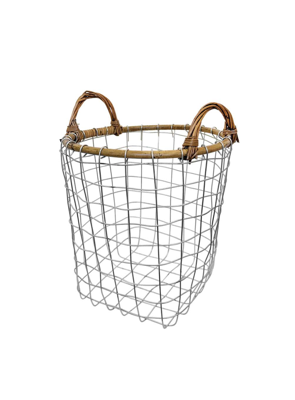 Rattan top wire basket (2size)