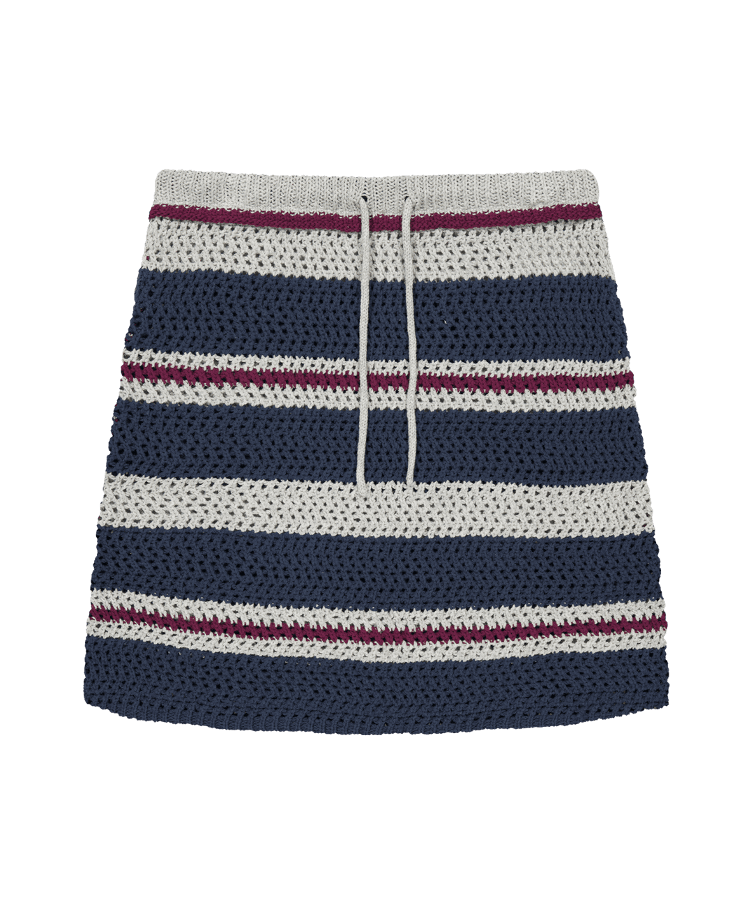 STRIPE LAYERED KNIT SKIRT GREY