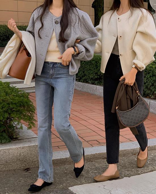 🏆코트1위🏆(주문폭주🔥1000장돌파)[another leeds] 모넷 숏 핸드메이드 코트 (호주산 메리노울 100%)(코트/노카라/노카라코트/핸드메이드/핸드메이드코트/겨울코트)