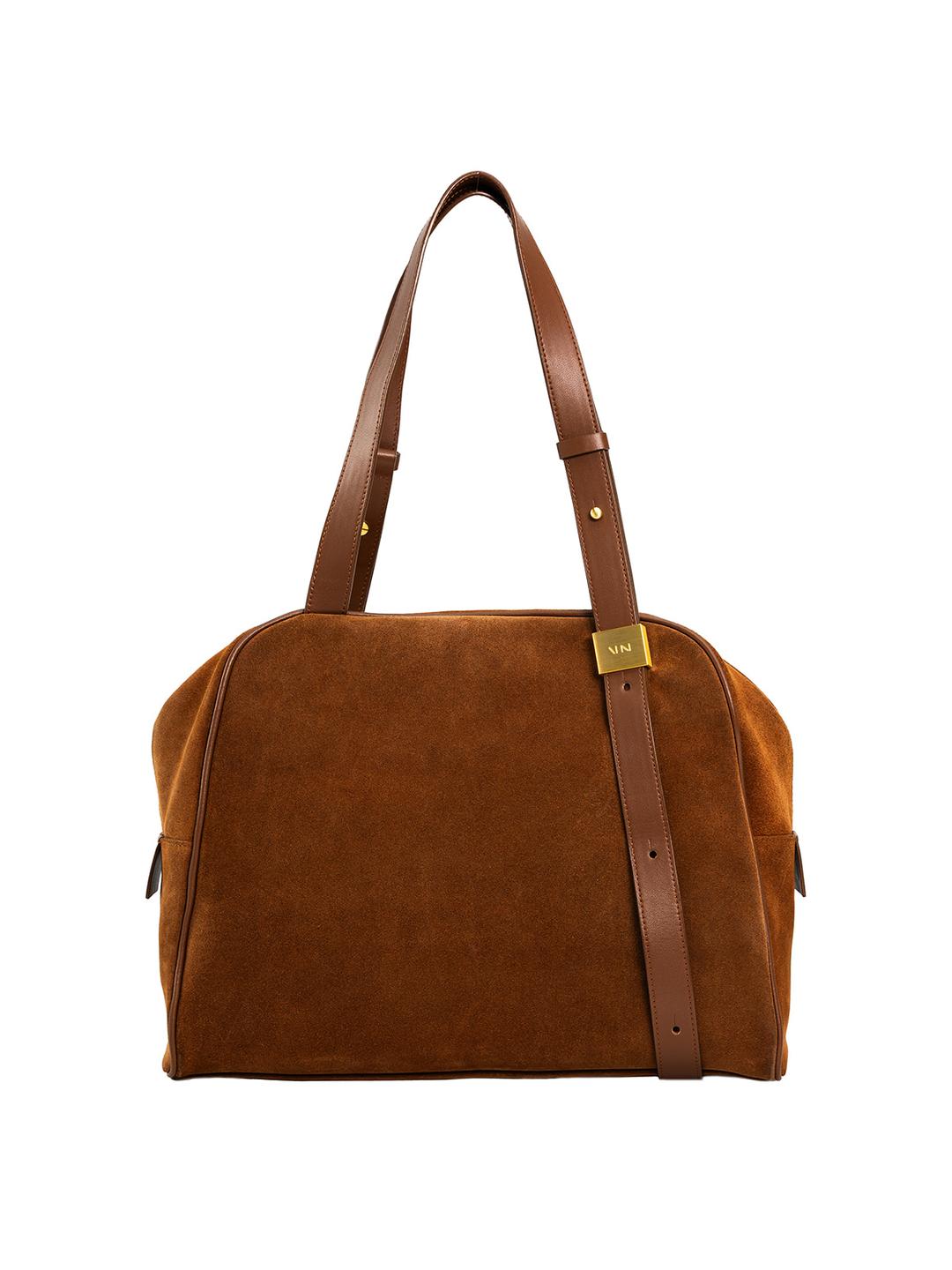 Midnight Boston Bag_Suede Brown