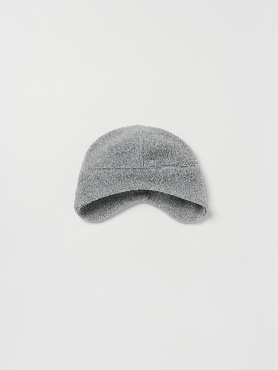 Teddy fleece earflap cap_melange grey