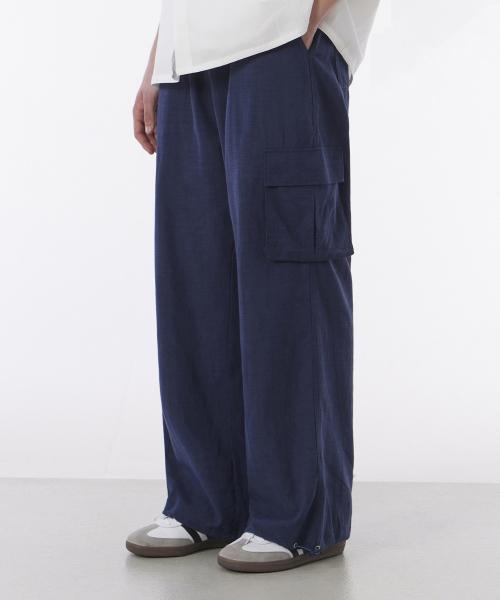 와이드 썸머 카고 조거 팬츠 네이비