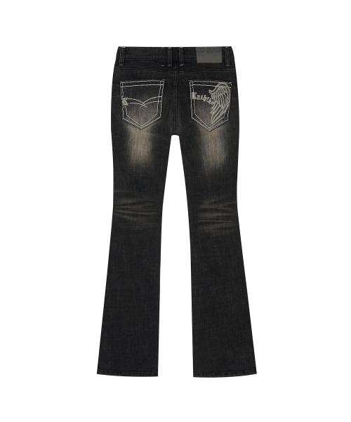 Lowrise Boots Cut Denim Pants Black