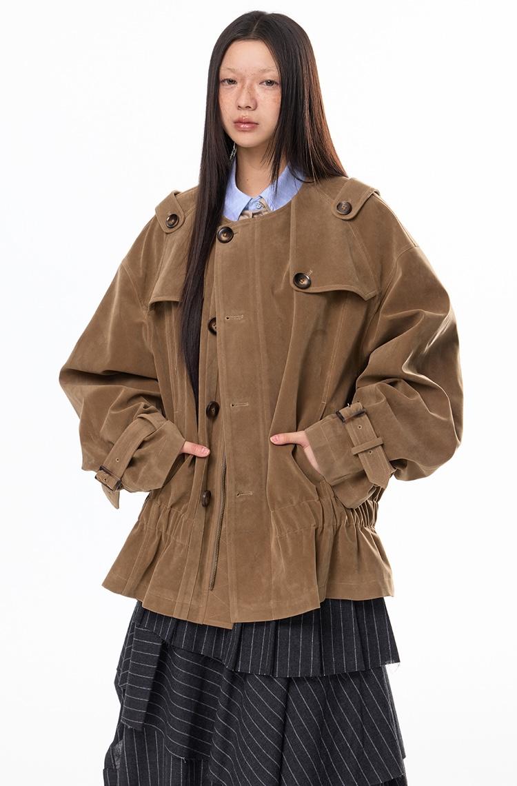 JIKOO Pheromonde String Short Trench Coat