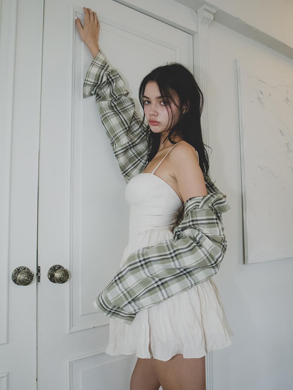 [6월 21일 예약배송] Baby shirts bolero (check)