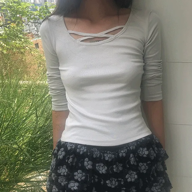 세티 크로스 슬림 티셔츠 (3color)