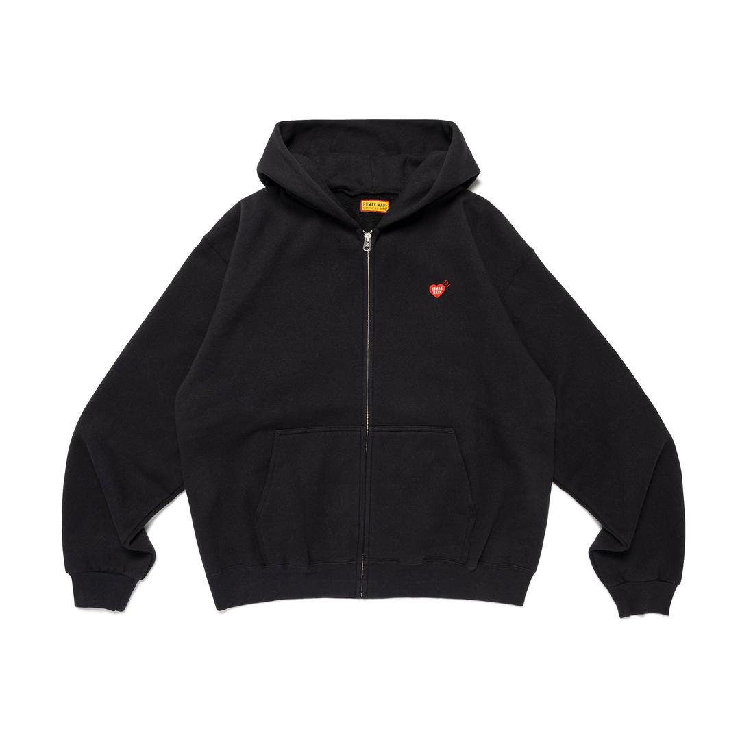 CLASSIC ZIP-UP SWEAT HOODIE - BLACK / M