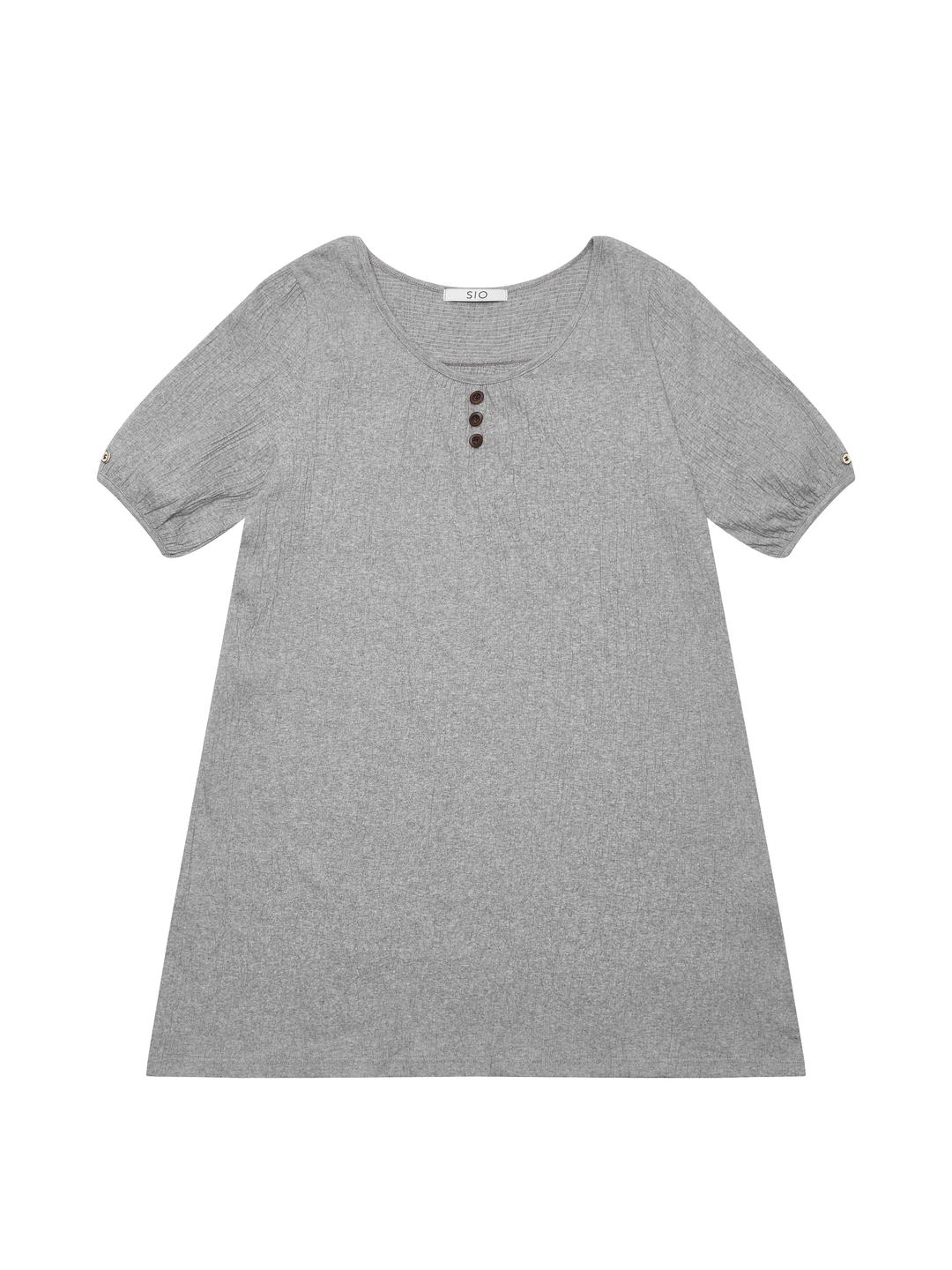 WRINKLE PUFF MINI DRESS [MELANGE]