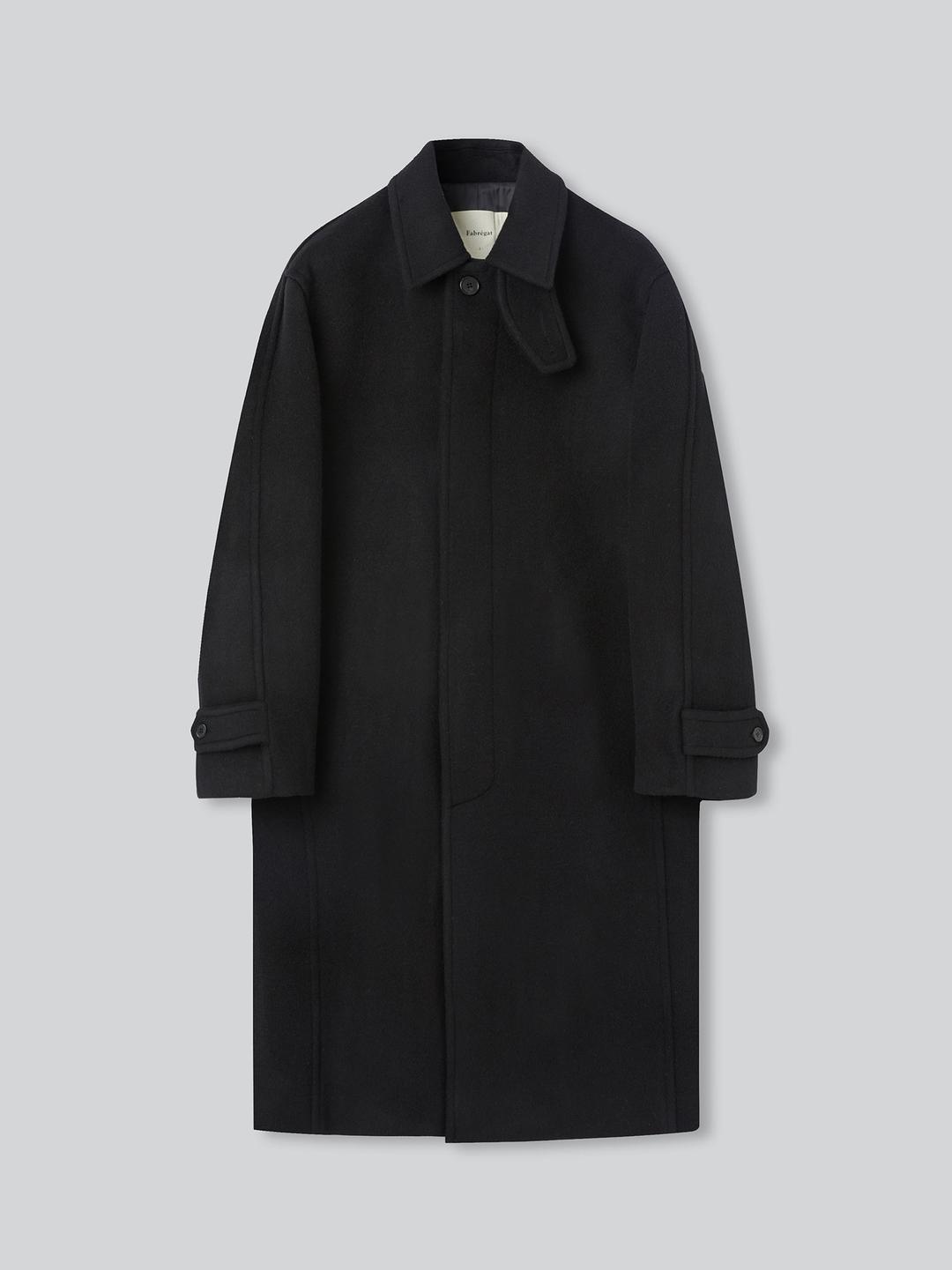 Wellington Alpaca Balmacaan Long Coat (Black)