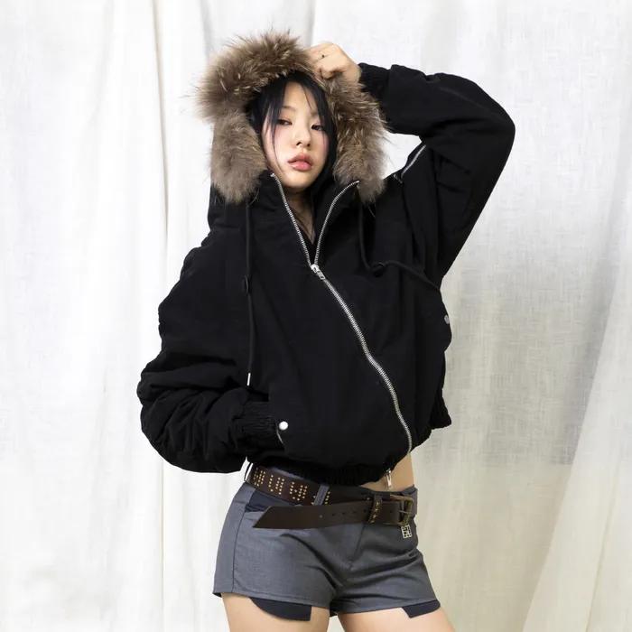 GJ098 러스티 N2B 숏 파카 (BLACK)