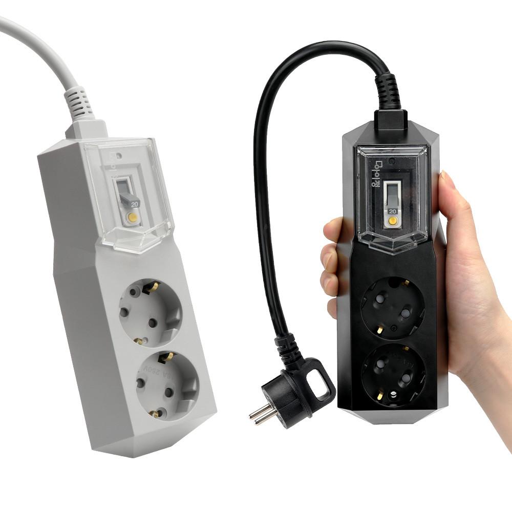 국산 4000W 고용량 멀티탭 고전력 에어컨 멀티콘센트 과부하차단 2구 30cm : 아이정