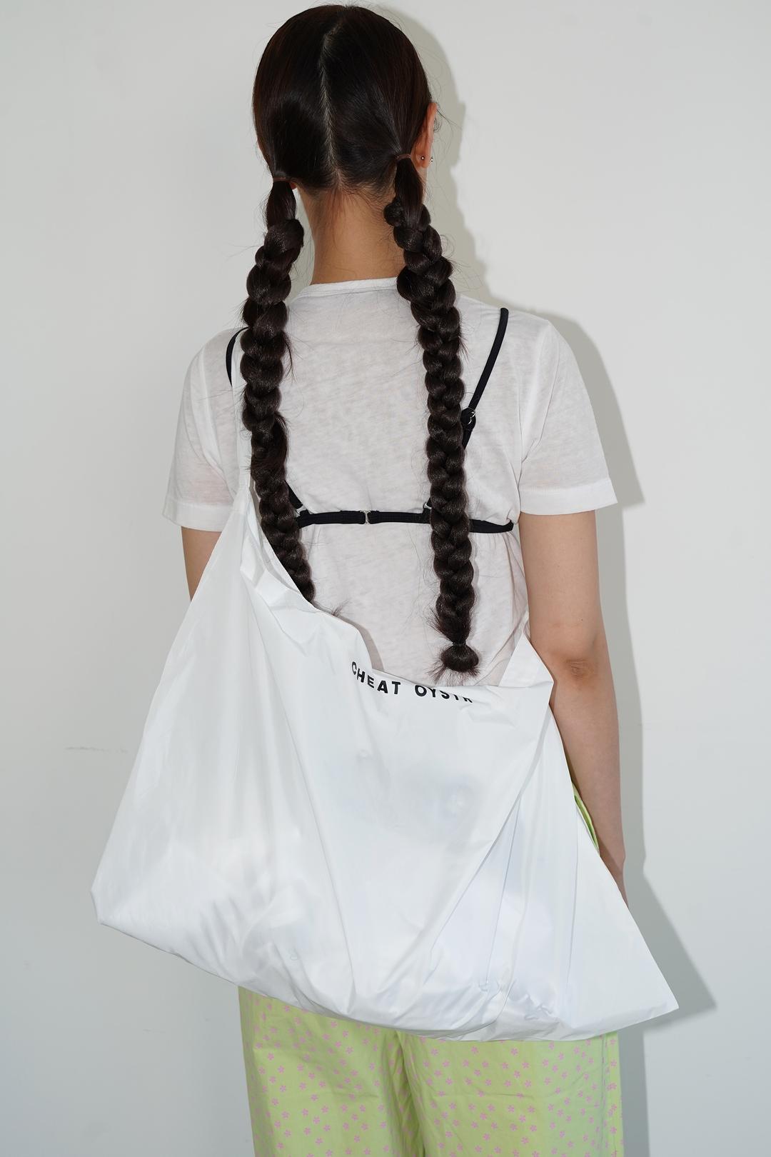 Oyster Nylon Shopper Bag White