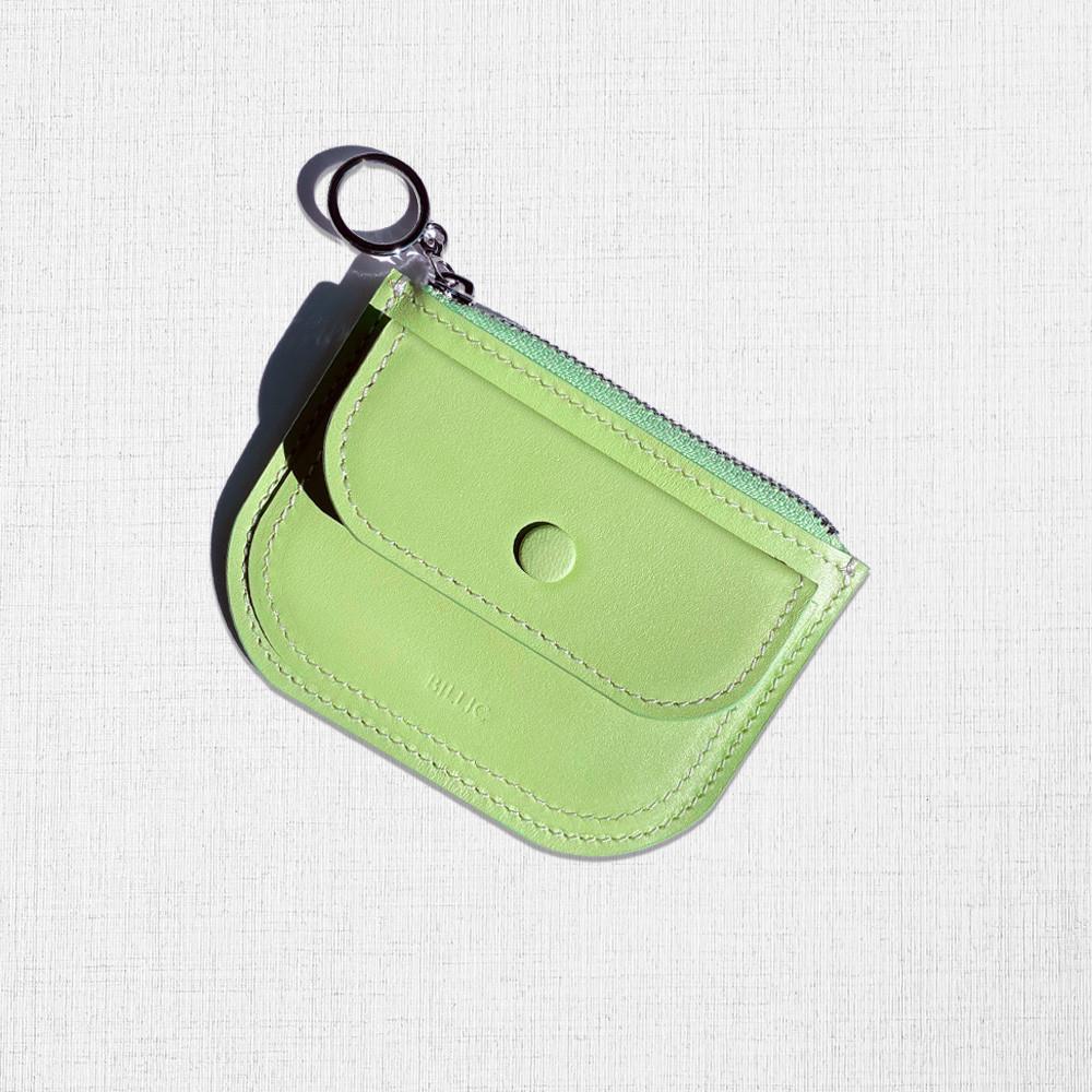 미아 하프문 지갑 Melon Mia wallet 파스텔그린 연두색 카드지갑 동전 지퍼지갑