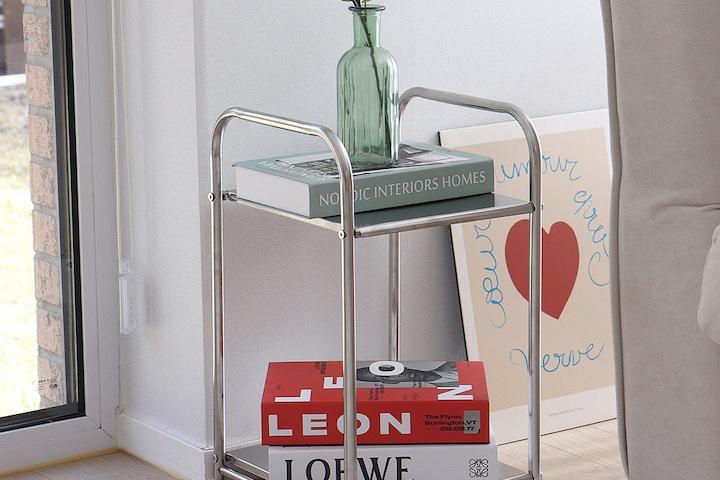 미드센츄리 모던 스텐 사이드테이블 2단 협탁