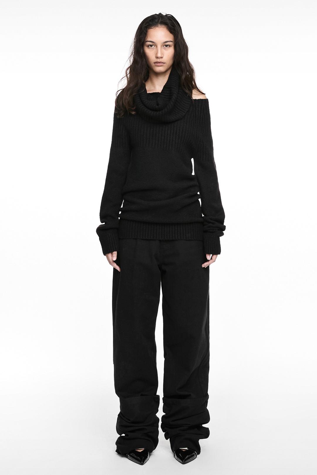 REVERSE COTTON PANTS BLACK