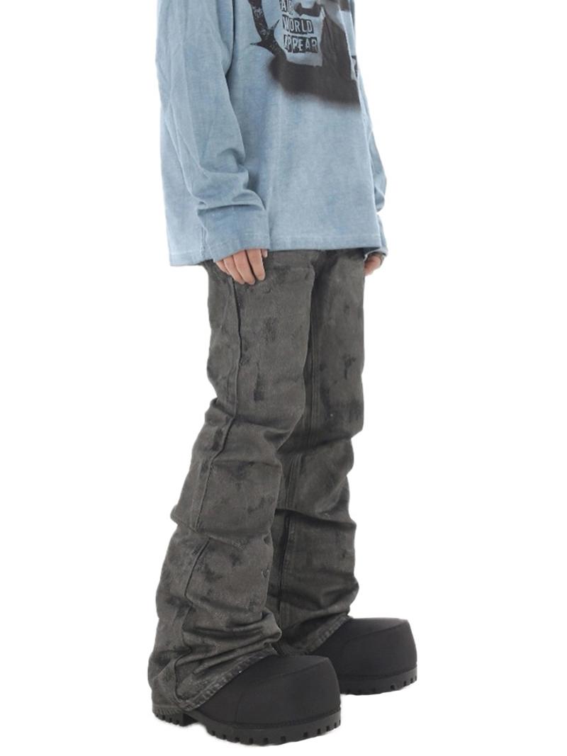 Hand Brush Glue Powder Denim Pants