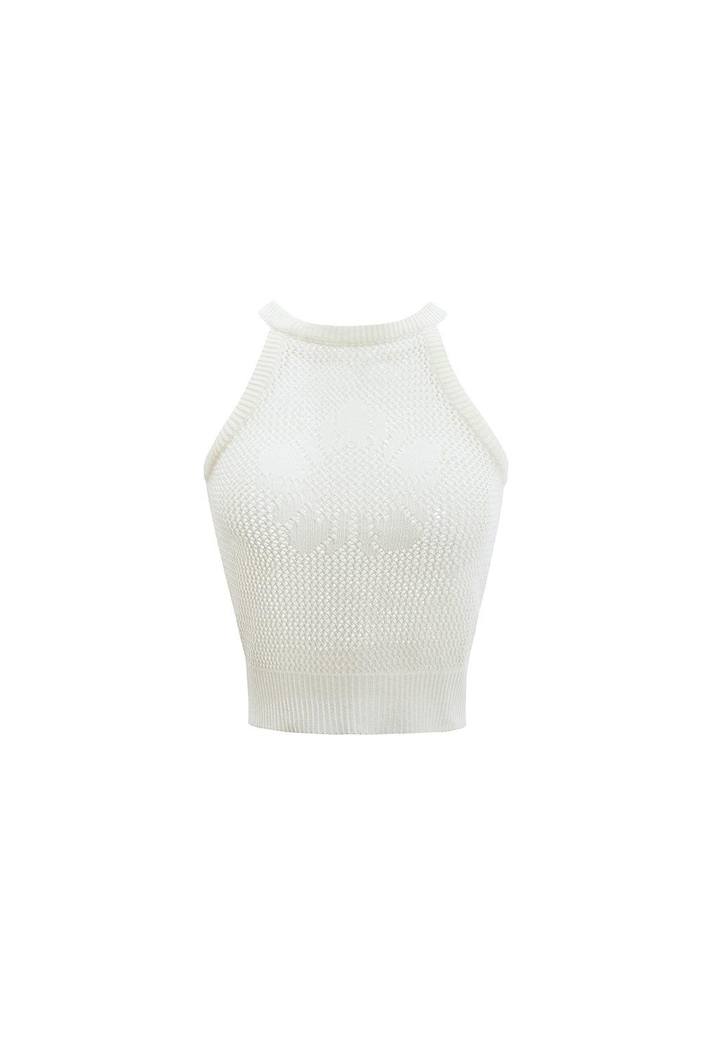 [Runway] MUGUNG Crochet Knit Halter Sleeveless_Ivory