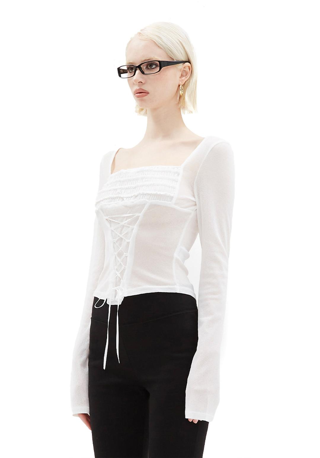 Pure Lace-Up Corset Top [Ivory]