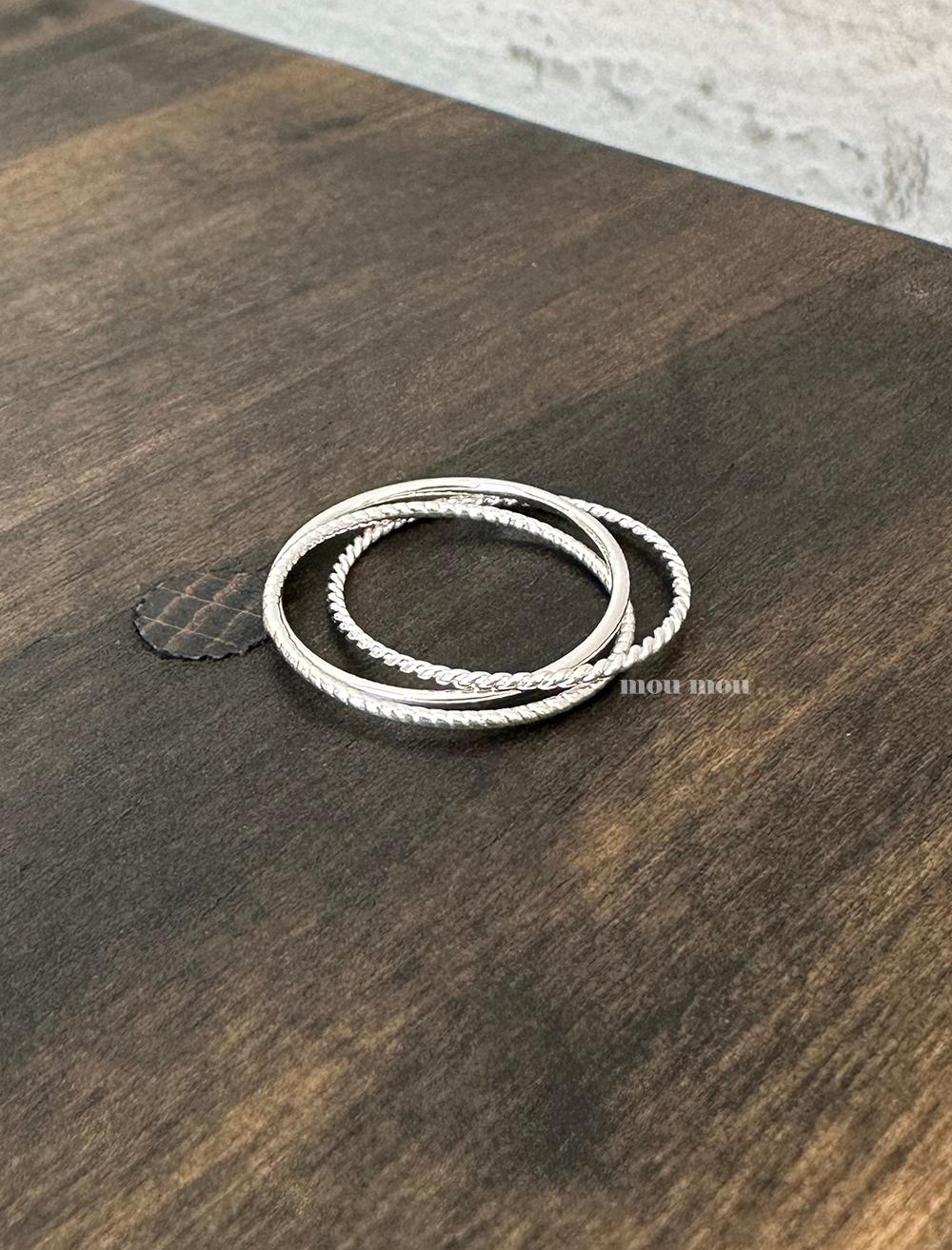 세 줄 레이어드 반지 triple layered ring