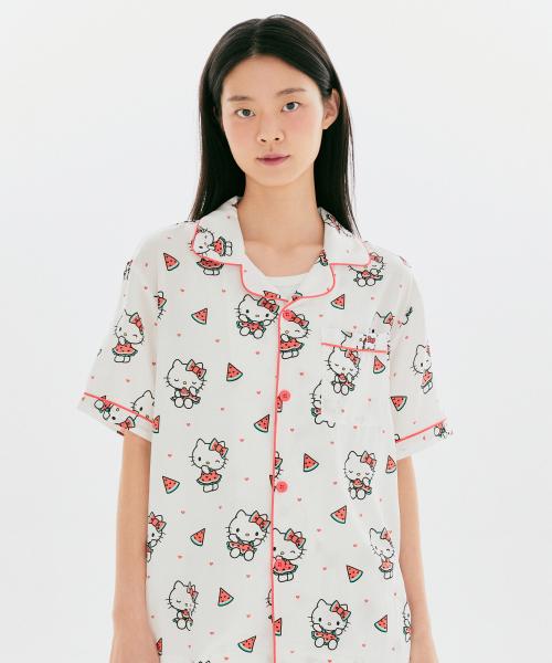 [산리오캐릭터즈] 반팔 파자마(WHITE)_SPPPG25U01