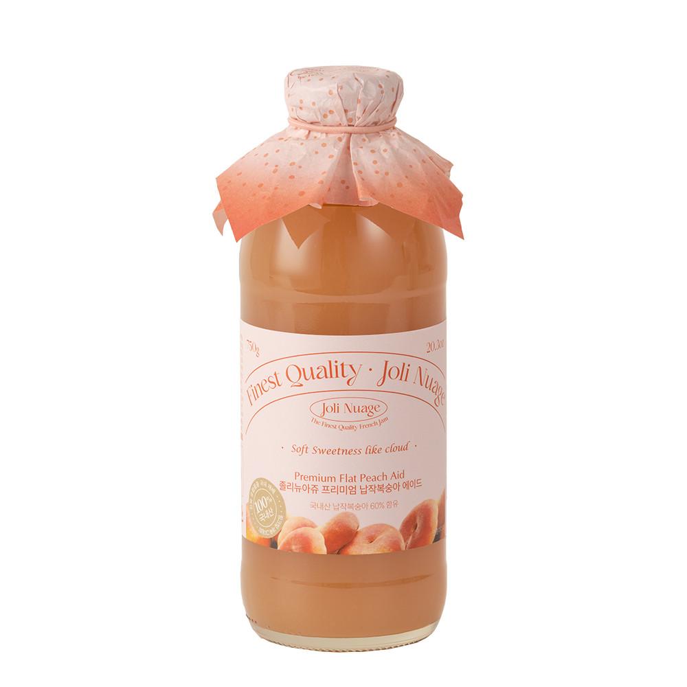 졸리뉴아쥬 프리미엄 국내산 납작복숭아 음료 베이스 에이드 퓨레 (750g) : 벨베티즈 Velvetys