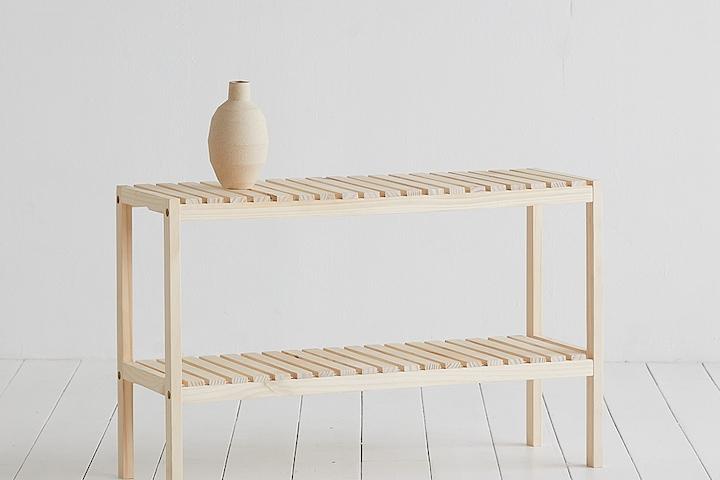 [12%쿠폰] 당일출고   순수원목 선반장 3colors (가로2단)