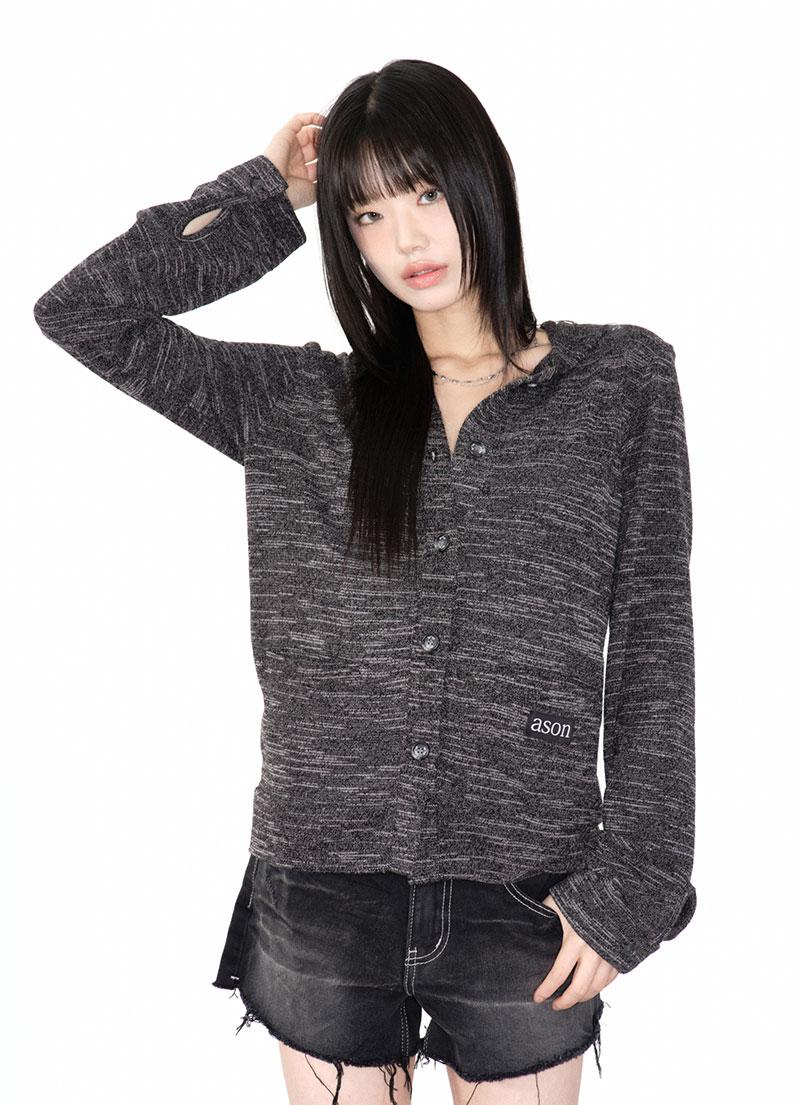 SUNDAY HOOD CARDIGAN / CHARCOAL