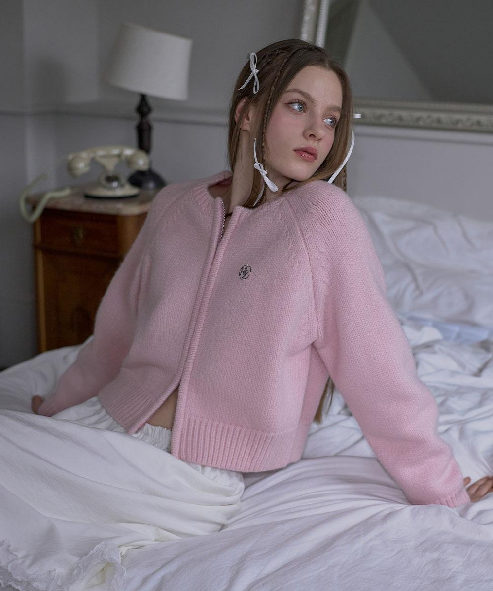 [2/29 예약 배송] Two-way Wool Knit Cardigan [Pink]