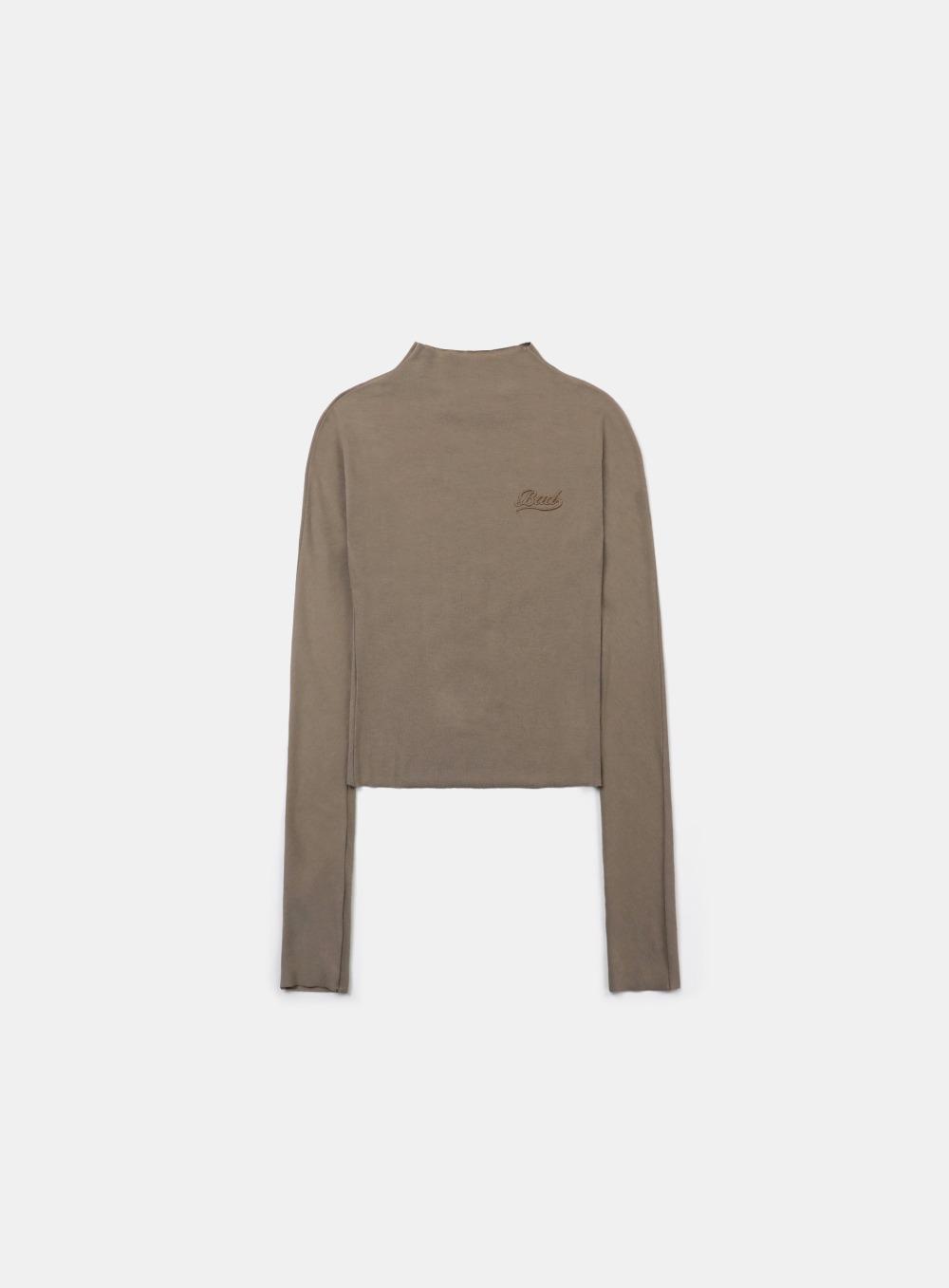 [w-tee24-101] Beyond Soft Mockneck Long Sleeve - Tobacco