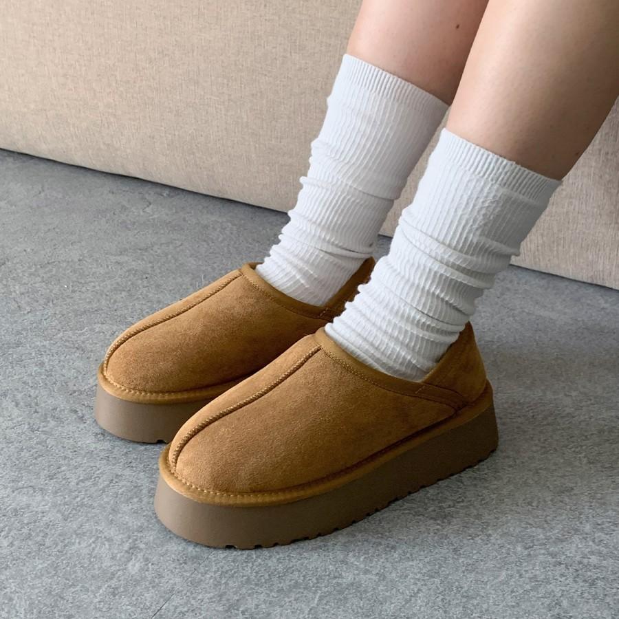 마쯔 by 엘칸토 여성 스웨이드 슬립온 방한화 4cm LCWC00M44V