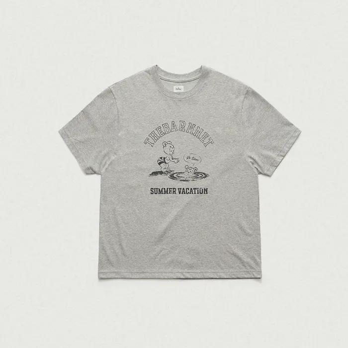 Barnnet Bear Summer T-Shirt_Grey