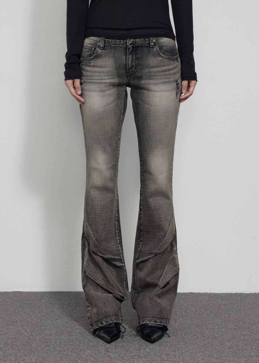 DAMAGE GRAY BOOTCUT, GRAY