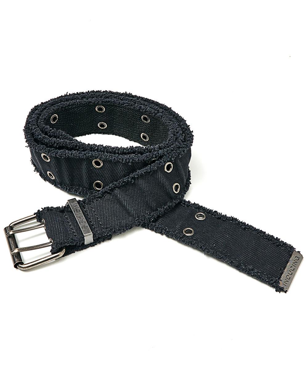 DOUBLE EYELET BELT CHARCOAL