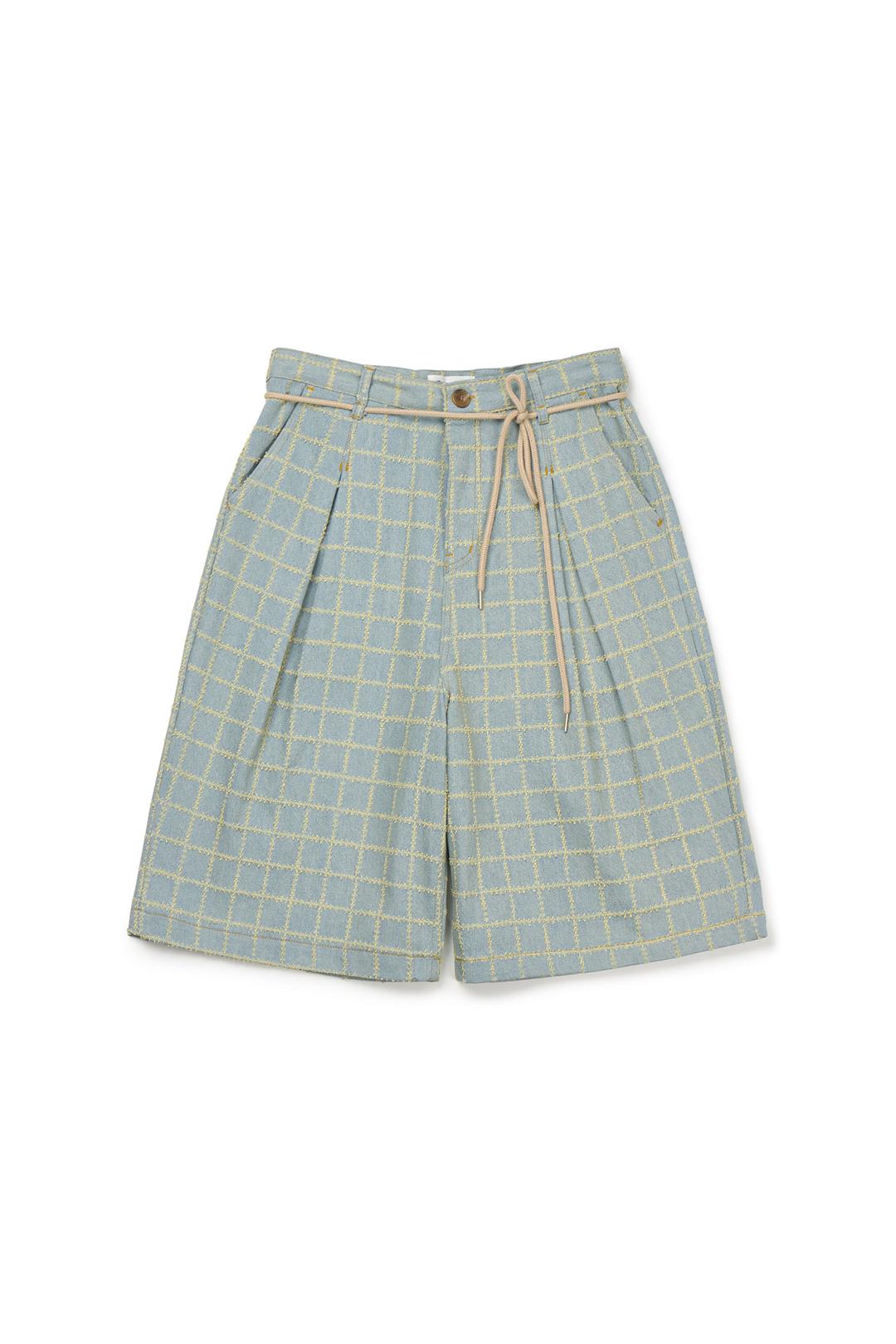 DRAWSTRING SQUARE DENIM BERMUDA_LIGHT BLUE [6/4발송]
