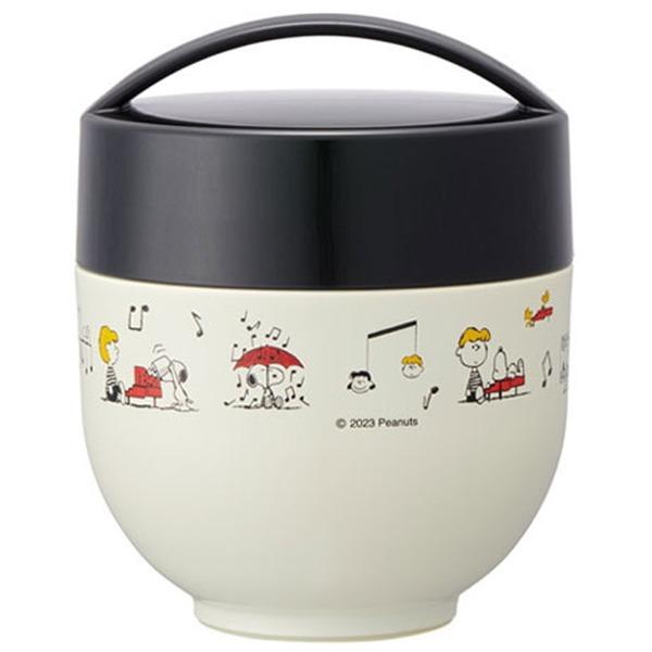 스누피 스텐 돈부리 핸들형 보온도시락통 (내부2단 540ML 뮤직)