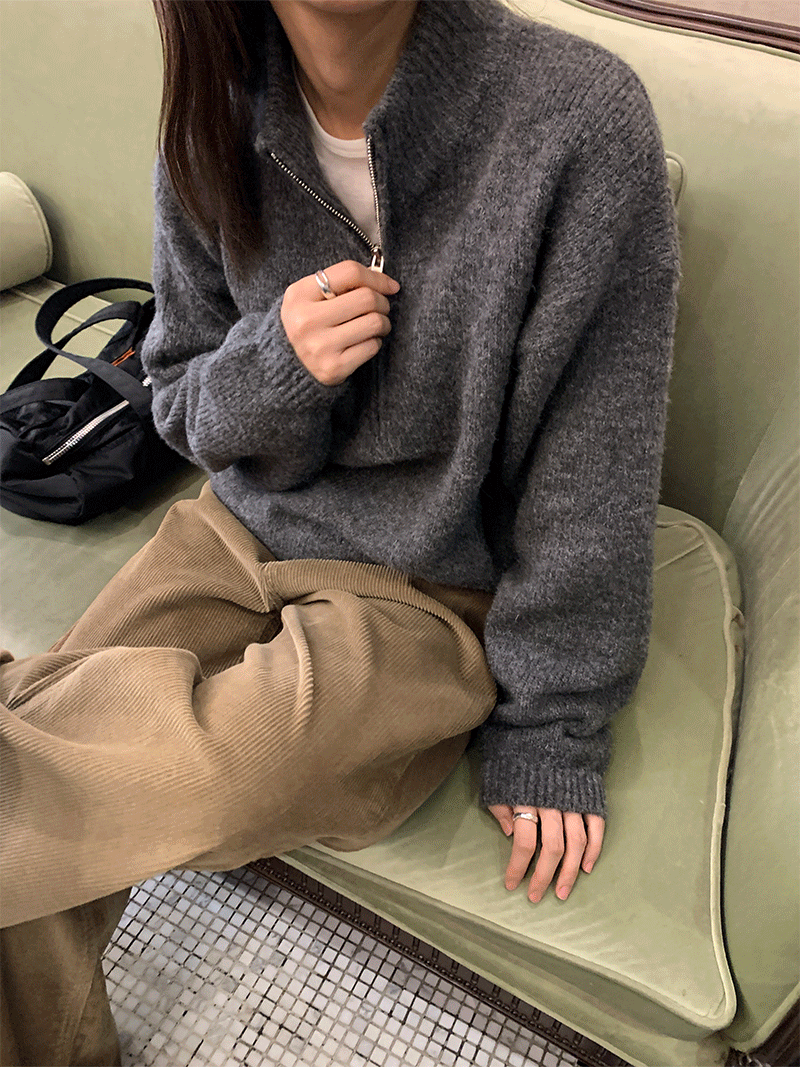 필링스 티즈 반집업 니트(3color)