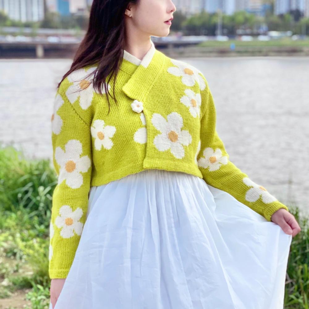 블루밍 데이지 저고리 가디건 한복 뜨개 도안 [세드나 니팅]