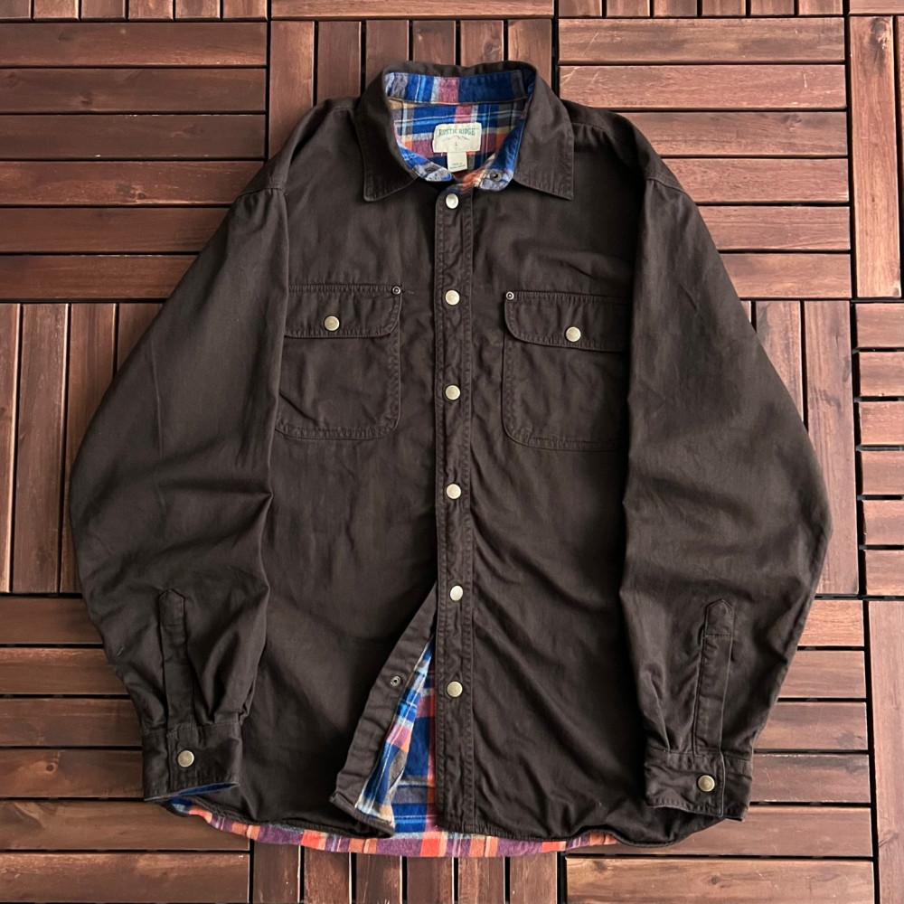 [L]USA 빈티지 체크 누빔 브라운 워크셔츠