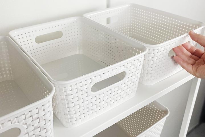 1+1 라탄 플라스틱 수납 바구니 수납함 정리함