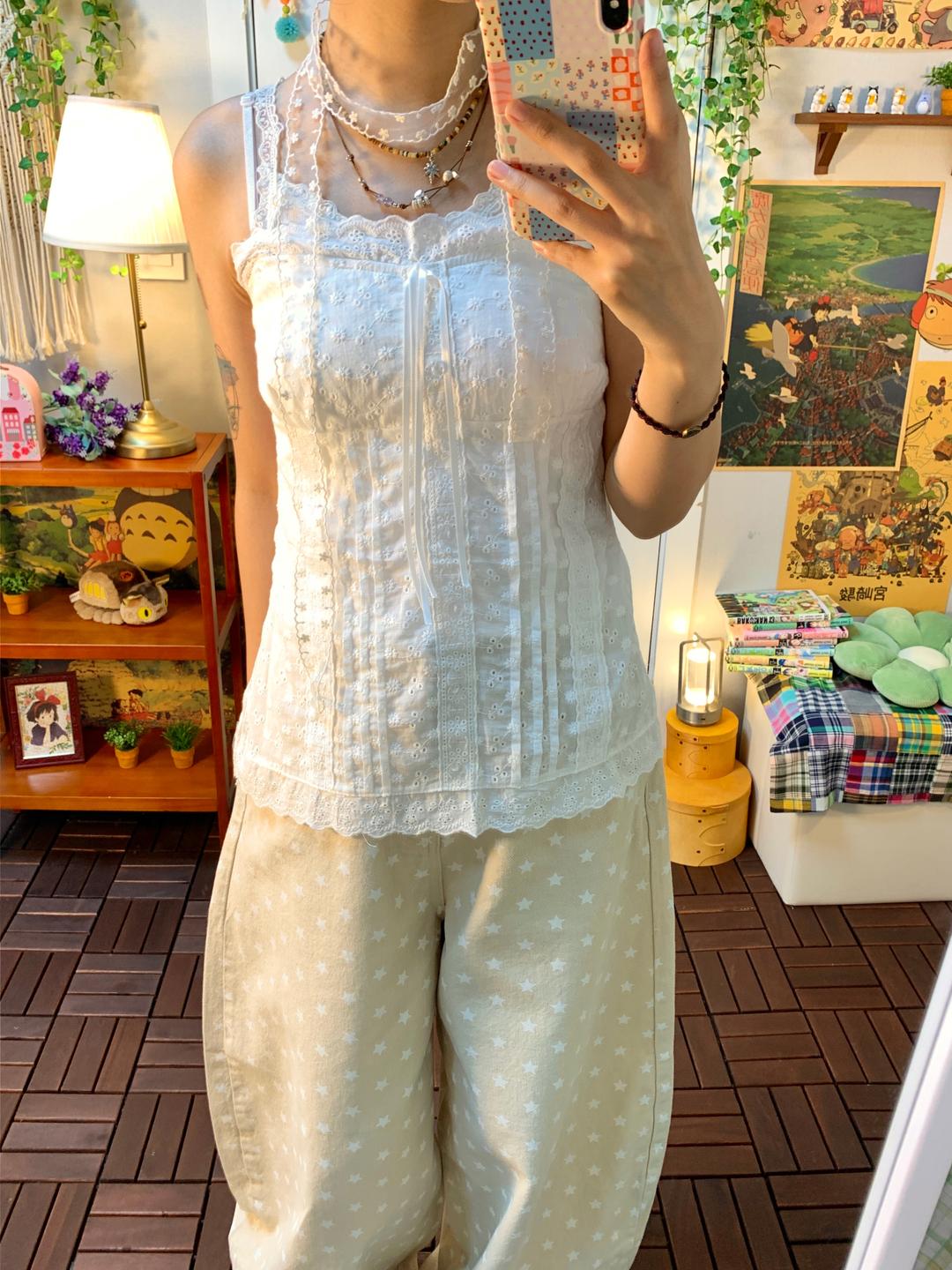 마지 Luna pintuck lace sleeveless