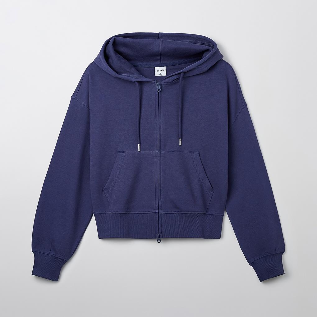 [소프트코튼] 세미 크롭 후드 집업_SPMZF24G15