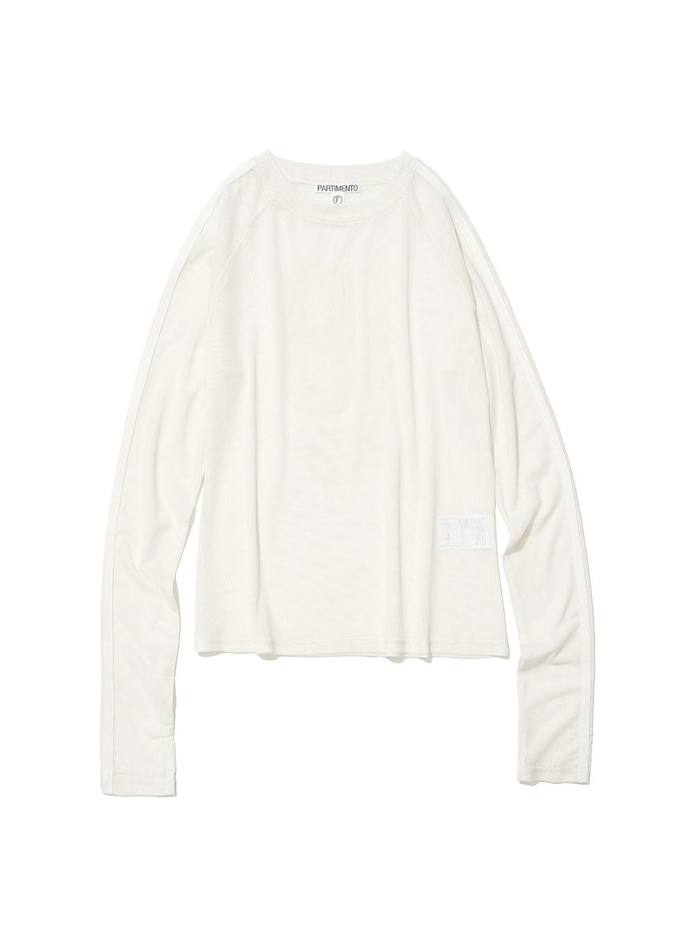 [WOMEN] MESH NUMBERING PRINTED LONG SLEEVE TEE_WHITE