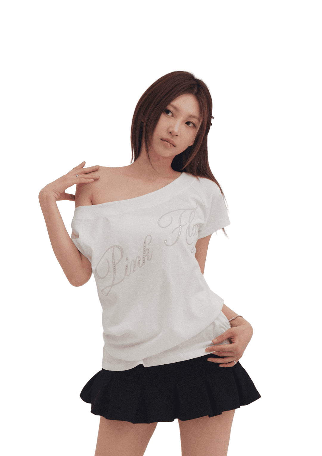 PINK FLAG BOX TEE [WHITE]