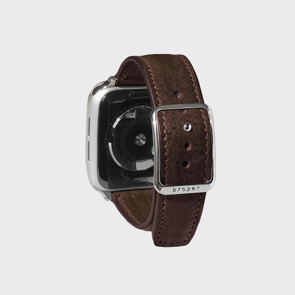 [Vege-tanned Leather] Proper Apple Watch Strap / Chocolate