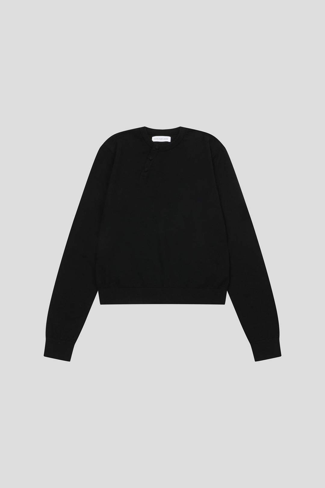 TILT HENLEY KNIT_BLACK