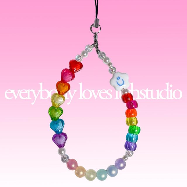 비즈키링 ver69 triple rainbow beaded keyring 트리플 레인보우 키링 [렛채스튜디오]