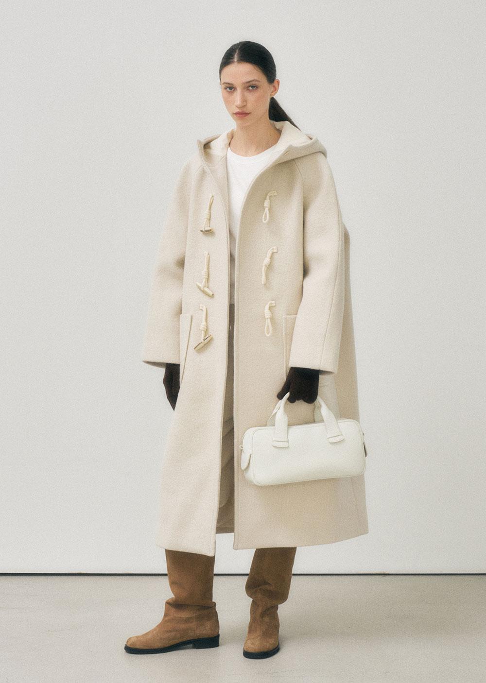 duffle long coat (cream)