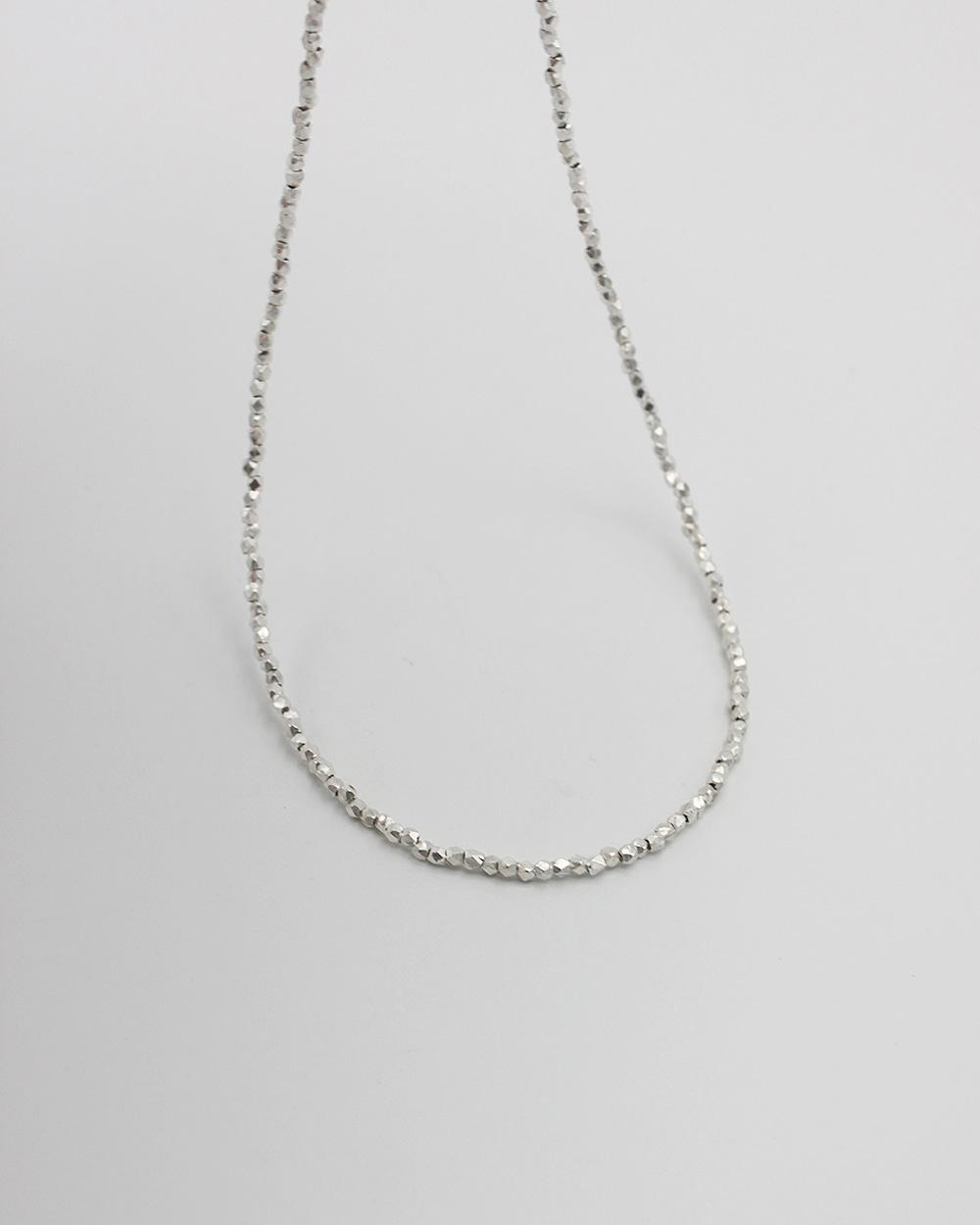 CUBE SILVER BALL NECKLACE - SILVER